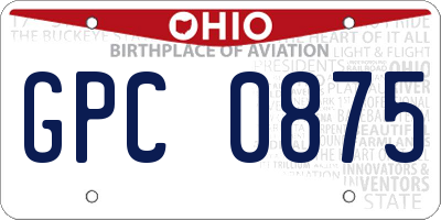 OH license plate GPC0875