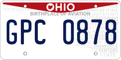 OH license plate GPC0878