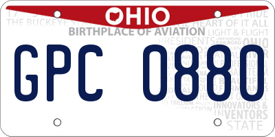 OH license plate GPC0880