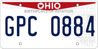 OH license plate GPC0884
