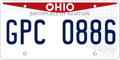 OH license plate GPC0886