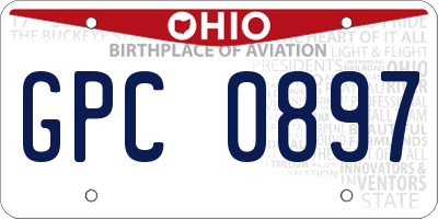 OH license plate GPC0897