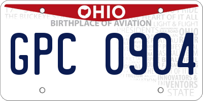 OH license plate GPC0904