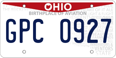 OH license plate GPC0927
