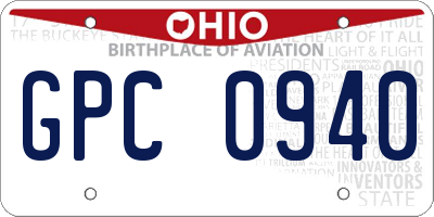 OH license plate GPC0940