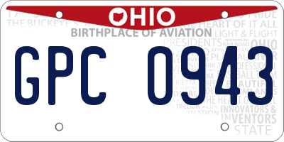 OH license plate GPC0943
