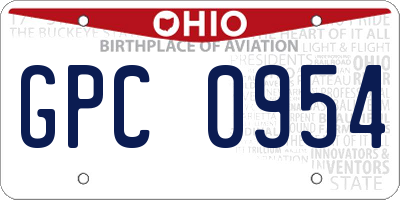 OH license plate GPC0954