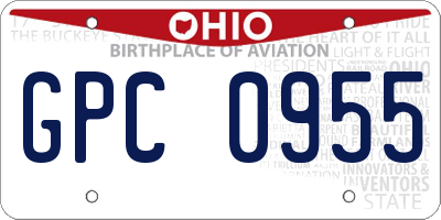 OH license plate GPC0955