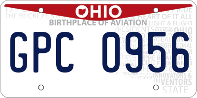OH license plate GPC0956