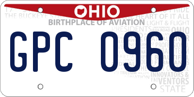 OH license plate GPC0960