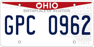 OH license plate GPC0962