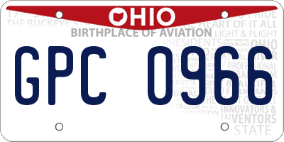 OH license plate GPC0966