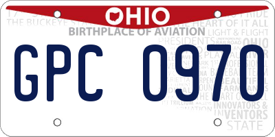 OH license plate GPC0970
