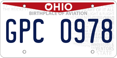 OH license plate GPC0978
