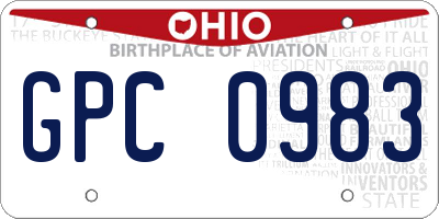 OH license plate GPC0983