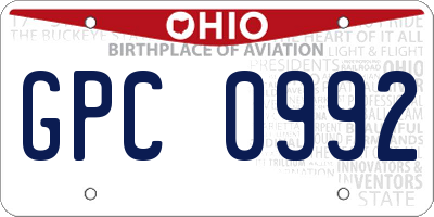 OH license plate GPC0992
