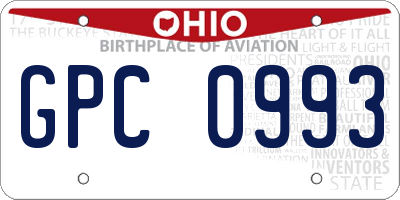 OH license plate GPC0993
