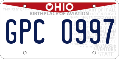 OH license plate GPC0997