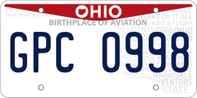 OH license plate GPC0998