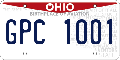 OH license plate GPC1001