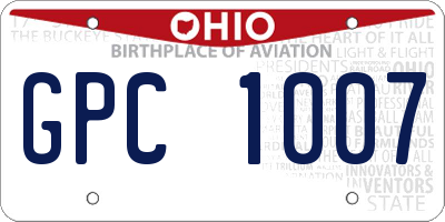 OH license plate GPC1007