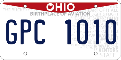 OH license plate GPC1010