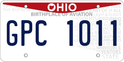 OH license plate GPC1011