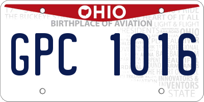 OH license plate GPC1016