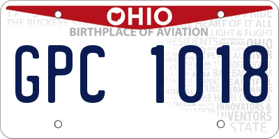 OH license plate GPC1018