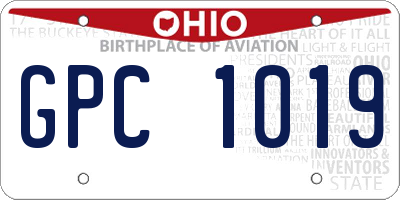 OH license plate GPC1019