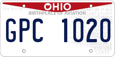 OH license plate GPC1020