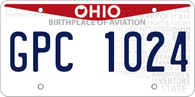 OH license plate GPC1024