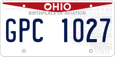 OH license plate GPC1027