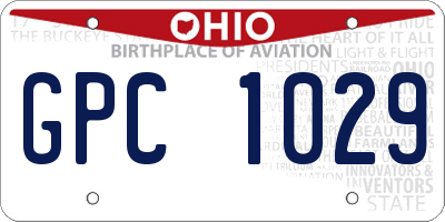 OH license plate GPC1029