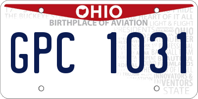 OH license plate GPC1031