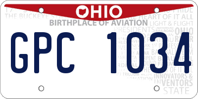 OH license plate GPC1034