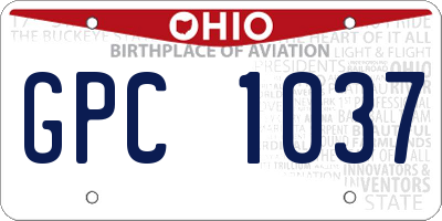 OH license plate GPC1037