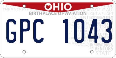 OH license plate GPC1043