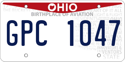 OH license plate GPC1047