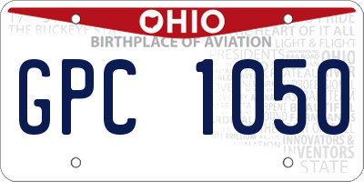 OH license plate GPC1050