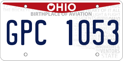 OH license plate GPC1053
