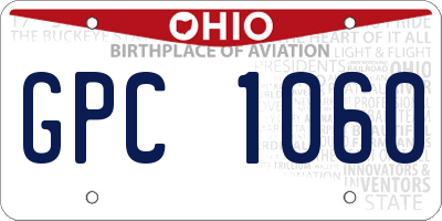 OH license plate GPC1060