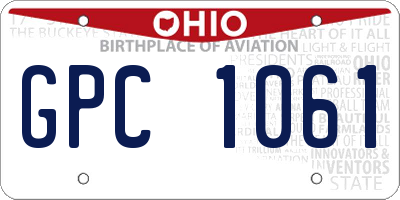 OH license plate GPC1061