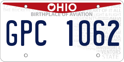OH license plate GPC1062