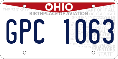 OH license plate GPC1063