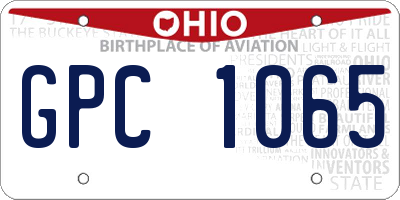 OH license plate GPC1065