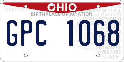OH license plate GPC1068