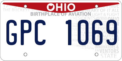 OH license plate GPC1069