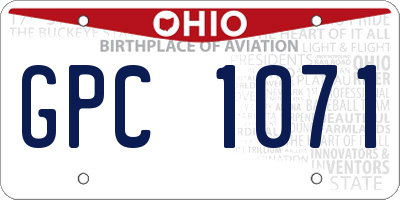 OH license plate GPC1071