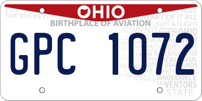 OH license plate GPC1072